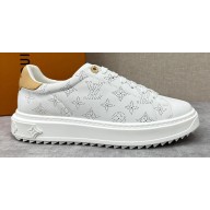 Louis Vuitton Perforated calf leather Time Out Women/Men Sneakers White