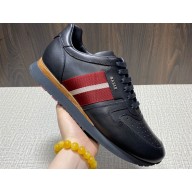 Bally Astel Men's Sneakers in Calf leather Black with Bally Stripe