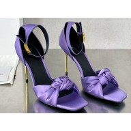 Balamin Heel 9.5cm Uma Satin Silk Sandals Purple 2024