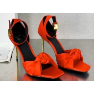 Balamin Heel 9.5cm Uma Satin Silk Sandals Orange 2024