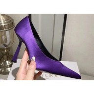Jimmy Choo Heel 10cm Maryanne 100 Pointed-Toe Pumps Satin Purple 2024