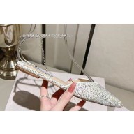Jimmy Choo point-toe flats Crystals White/Multicolor with Crystal Embellishment 2024