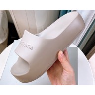 Cheap Sale Balenciaga Chunky Slide Sandals in Light Gray rubber