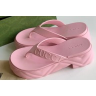 Cheap Sale Gucci thong platform rubber sandals 746334 Pink