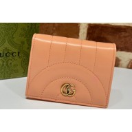 Gucci GG Marmont card case wallet 466492 Leather Peach