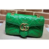 Gucci x Adidas GG Marmont Small shoulder bag 443497 Leather Green
