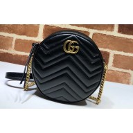 Gucci GG Marmont Mini Round Shoulder Bag 550154 Leather Black