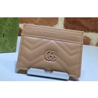 Gucci GG Marmont matelassé card case 443127 in Nude palladium hardware