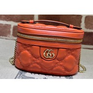 Gucci GG Matelassé top handle mini bag ‎723770 Orange