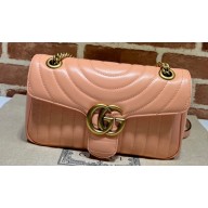 Gucci GG Marmont Small shoulder bag 443497 Leather Peach