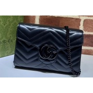 Gucci GG Marmont matelassé mini Bag 474575 leather Black with Brass hardware