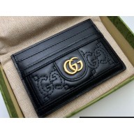 Gucci GG Matelassé card case 723790 in Black leather