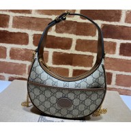Gucci Half-moon-shaped mini bag with Interlocking G 726843 GG canvas Beige