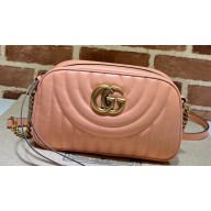 Gucci GG Marmont Small shoulder Camera Bag 447632 Leather Peach