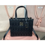 Miu Miu Matelassé nappa leather Handbag 5BG263 Black