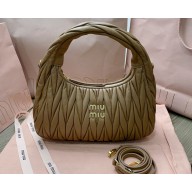 Miu Miu Wander matelassé nappa leather hobo Bag 5BC153 Brown