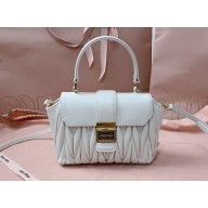 Miu Miu Matelassé nappa leather Mini Bag 5BP083 White