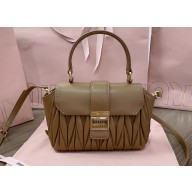 Miu Miu Matelassé nappa leather Mini Bag 5BP083 Brown