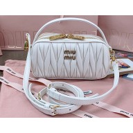 Miu Miu Matelassé nappa leather Shoulder bag 5BH229 White