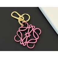 Loewe Anagram charm in calfskin Pink with hook and ring