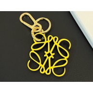 Loewe Anagram charm in calfskin Yellow with hook and ring
