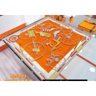 Hermes Voitures en Equilibre scarf 90x90cm in silk twill Orange 2024
