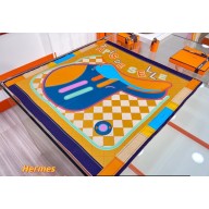 Hermes Tapis de Selle double face scarf 90x90cm in silk twill Yellow 2024