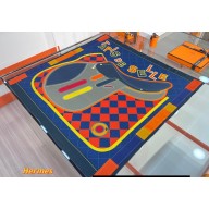 Hermes Tapis de Selle double face scarf 90x90cm in silk twill Blue 2024