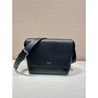 prada Large leather shoulder bag 2VD068 black 2024
