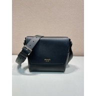 prada medium leather shoulder bag 2VD069 black 2024