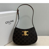 Celine MEDIUM TILLY BAG in Triomphe canvas and calfskin Brown 2024