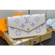 Louis Vuitton Monogram Empreinte Félicie Pochette Bag M83025 White/Purple 2024