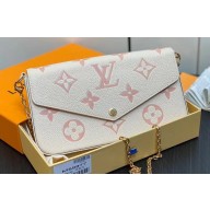 Louis Vuitton Monogram Empreinte Félicie Pochette Bag M83025 White/Pink 2024