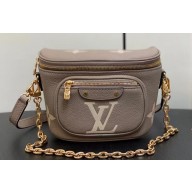 Louis Vuitton Monogram Empreinte Mini Bumbag M83219 Tourterelle Beige / Cream 2024
