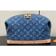 Louis Vuitton Monogram Denim Pochette Cosmétique GM Bag M24317 Blue New LV Remix 2024