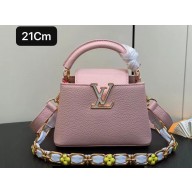 Louis Vuitton Taurillon leather Capucines Mini Bag M23363 Pink 2024