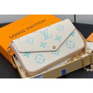 Louis Vuitton Monogram Empreinte Félicie Pochette Bag M83025 White/Green 2024