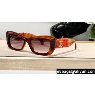 Chanel Acetate & Tweed Rectangle Sunglasses A71576 5514-A 07 2024