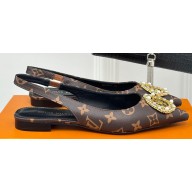 Louis Vuitton Heel 1.5cm LV Night Met Slingback Ballerinas in Monogram Canvas 2024