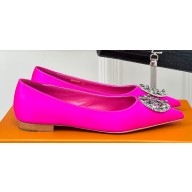 Louis Vuitton Heel 1.5cm LV Night Met Ballerinas in Satin Fuchsia 2024
