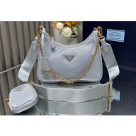 Prada Re-Edition 2005 Re-Nylon Hobo Bag 1BH204 Pale Blue/Gold 2024