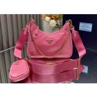 Prada Re-Edition 2005 Re-Nylon Hobo Bag 1BH204 Pink/Gold 2024