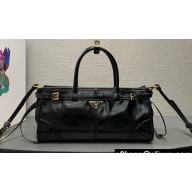 Prada Medium leather handbag with Short Handle 1BA426 Black 2024