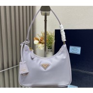 Prada Re-Edition 2005 Re-Nylon and Saffiano Mini Hobo Bag 1NE204 Pale Purple/Gold 2024