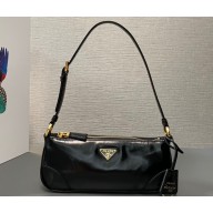 Prada Re-Edition 2002 small leather shoulder bag 1BC201 Black 2024