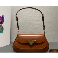 Prada Brushed leather shoulder bag 1BD345 Brown 2024