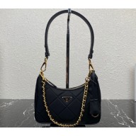 Prada Re-Edition 1995 Chaîne Re-Nylon Mini Hobo Bag 1BC204 Black 2024