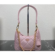 Prada Re-Edition 1995 Chaîne Re-Nylon Mini Hobo Bag 1BC204 Light Pink 2024