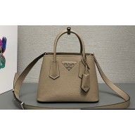 Prada Double leather mini bag 1BG443 Gray 2024