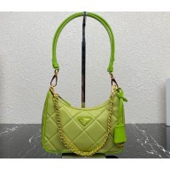Prada Re-Edition 1995 Chaîne Re-Nylon Mini Hobo Bag 1BC204 Light Green 2024